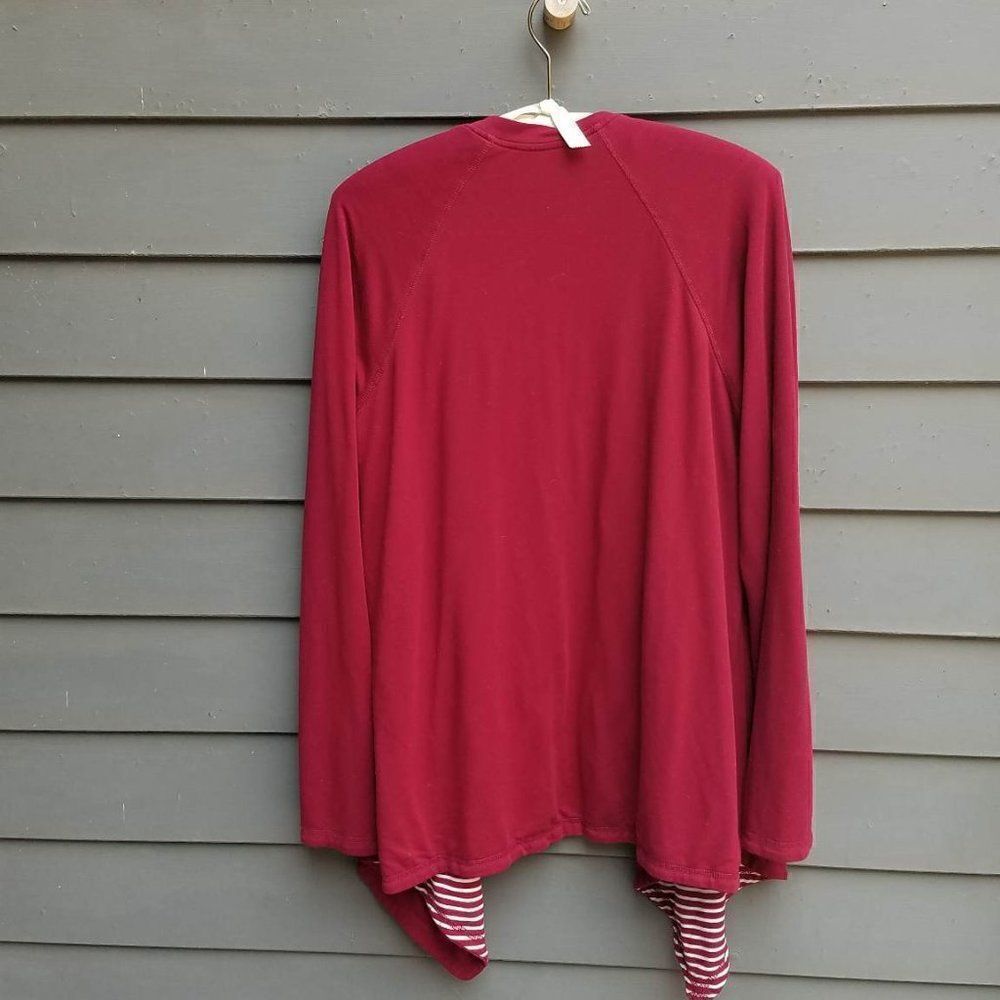 Hawthorne Deep Red Open Front Cardigan Size Medium - Picture 3 of 8